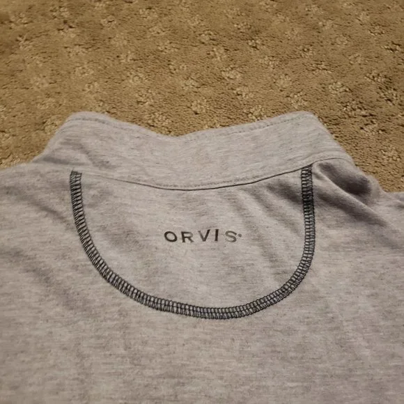 Orvis 1/4 Zip Pullover Sweater Gray Men's Large L Outdoor Hiking Fall Breathable - Picture 5 of 10